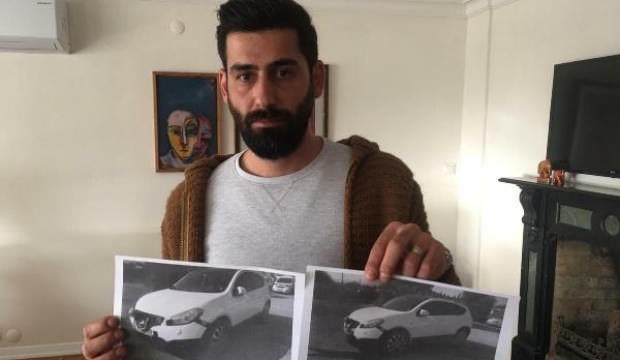 Çekicinin yoldan kaldırdığı aracını dağılmış halde buldu