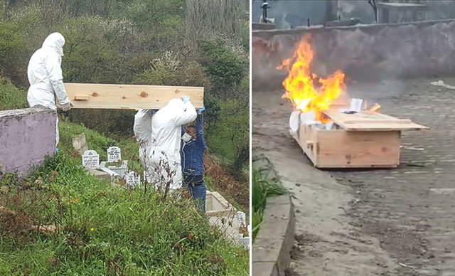 Şaşkınlık yaratan olay! Cenazeden sonra tabutu yaktılar