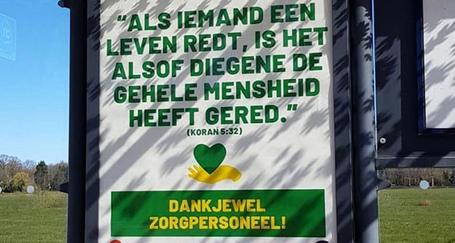 Hollanda’da sağlık çalışanlarına Kur’an-ı Kerim’den ayetle teşekkür