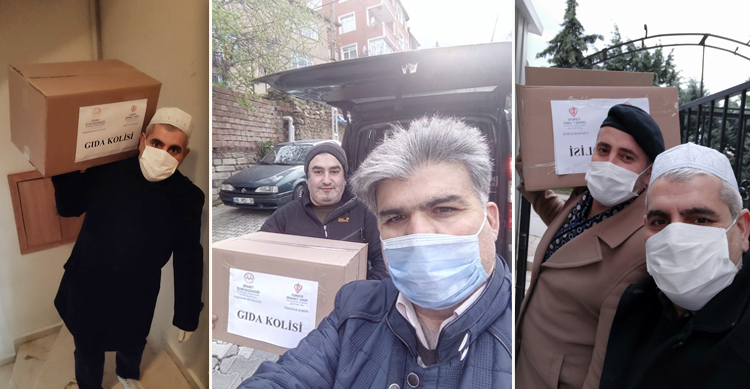 Üsküdar’daki din görevlileri, 700 yardım kolisini ihtiyaç sahiplerine ulaştırdı