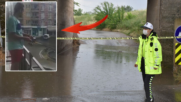 Hayat felç oldu! O ise göle dönen sokağa olta attı