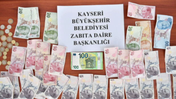 Kayseri’de dilencinin üzerinden 100 EURO çıktı