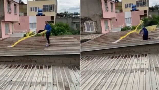 Uçurtmayı almak için çıktığı çatı çökünce 5 metreden düştü