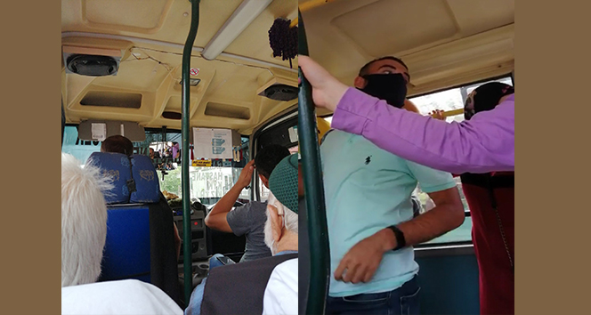 Dolmuşta maske takmayan vatandaş uyarılınca olanlar oldu