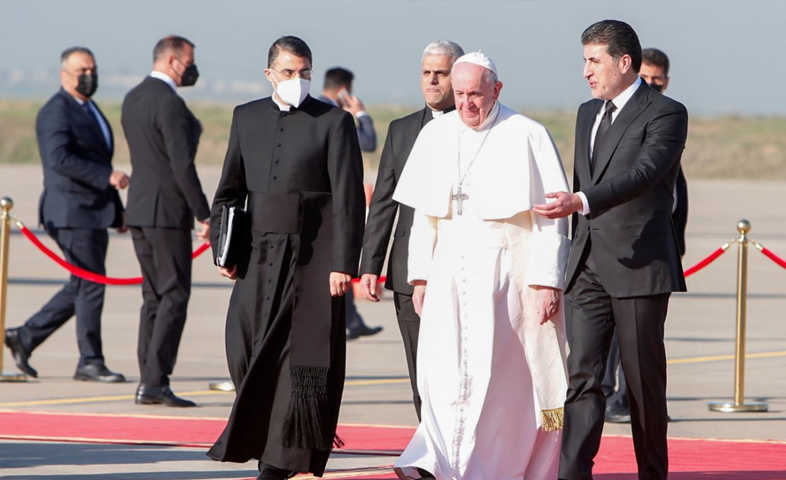 Neçirvan Barzani, Papa’yı karşıladı