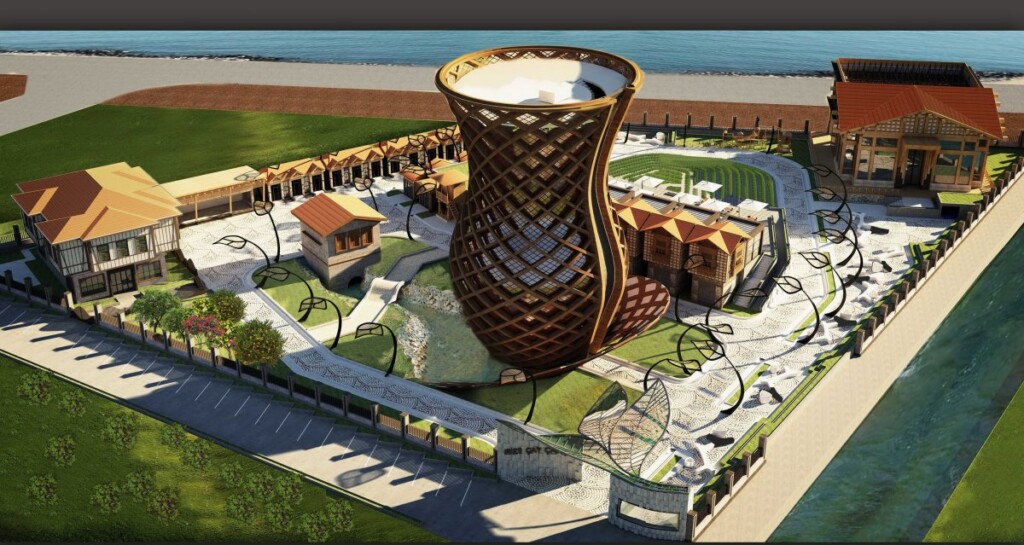 Dünyanın en büyük çay bardağı Rize’de yükseliyor