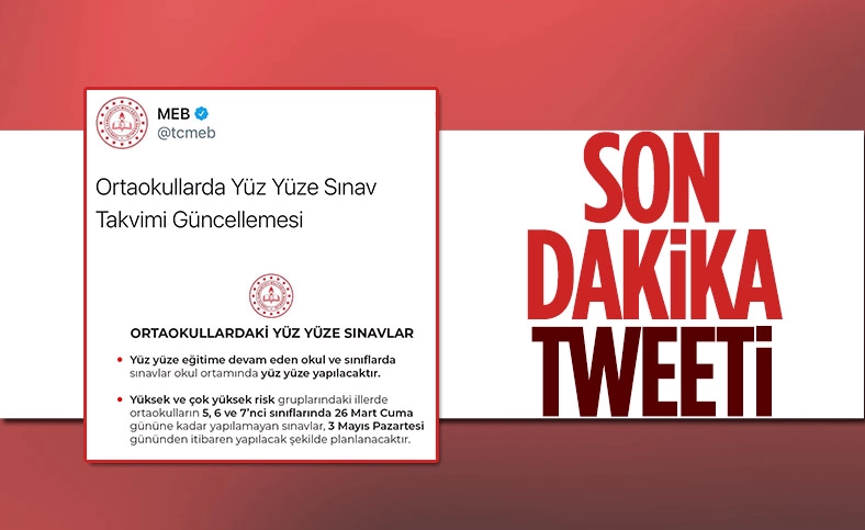 MEB’den ortaokullarda yüz yüze sınav açıklaması