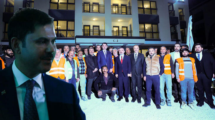 Bakan Kurum, TOKİ şantiyesi çalışanlarıyla iftar yaptı