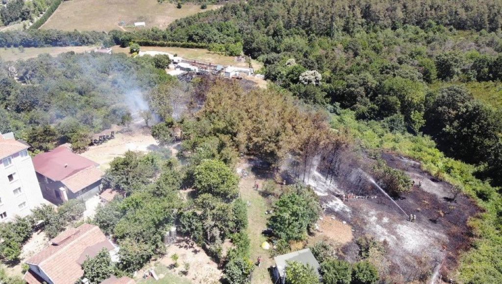 Beykoz’da korkutan orman yangını: Alevler evlerin bahçesine sıçradı